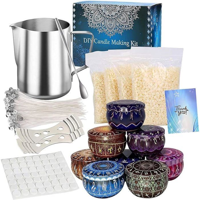 Candle Making Kit with 680ml Crucible, 200 Wicks, 200 Double-Sided Wick ...