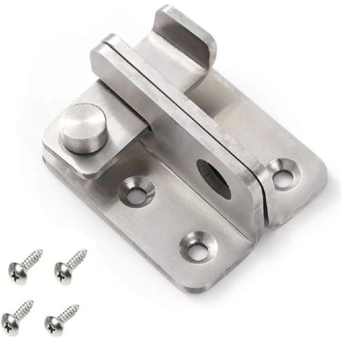 Moraillon Porte Cadenas Petite Antivol Loquet Acier Inoxydable Cadenas Verrou à Bascule Verrous de Porte de sécurité Argent