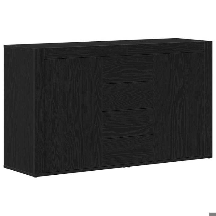 SALE 2026Buffet de cuisine - Placard vaisselier - WINWIN - Cabinet bahut Chêne noir 120x36x69cm - bois dingénierie 40.3 Kg 972730
