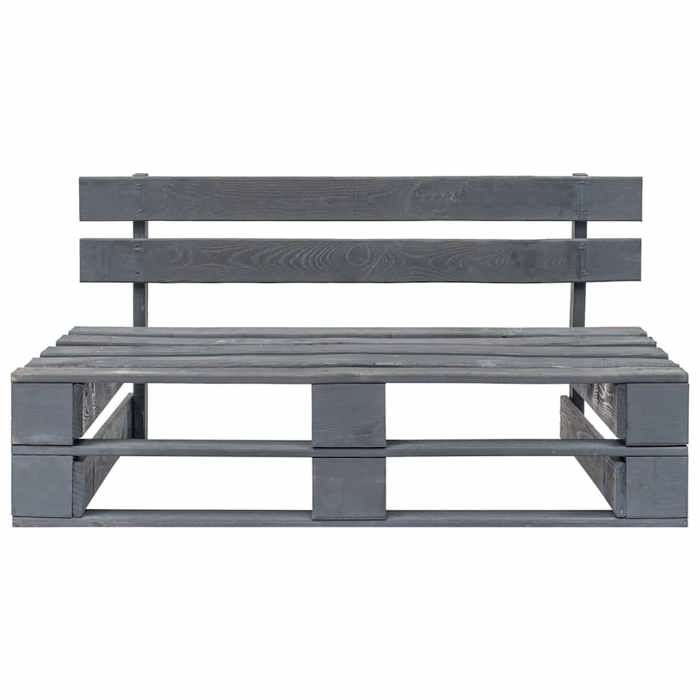 Promotion avril*Banc palette de jardin - design Élégant - PARAJIE - Banquette balcon - bois gris_354106