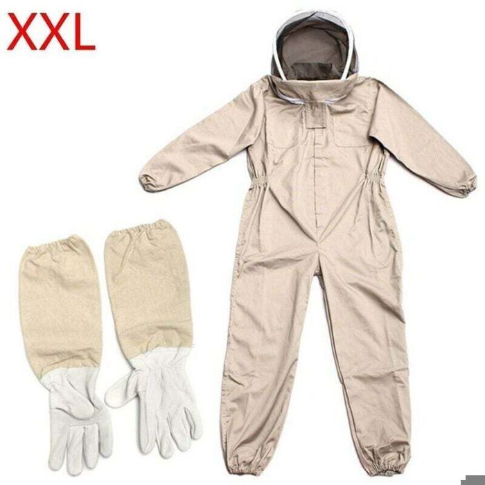Combinaison dapiculture - Vêtements dapiculture - Protection intégrale - Gants pour débutants - Marron - Taille XXL