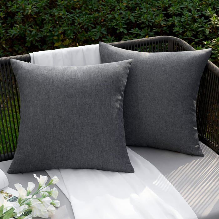 Taie doreiller Extérieure Imperméable en Polyester Doux avec Surface Hydrofugfe Housse de Coussin de Jardin Balcon Décoratif