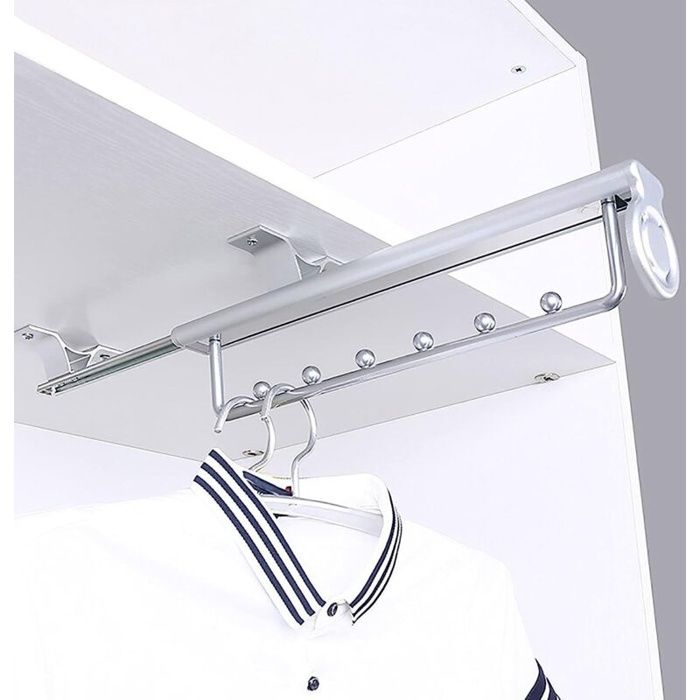 Heavy Duty Porte-vêtements extractible Porte Pantalon Cintre Coulissant penderie telescopique Rail de Suspension