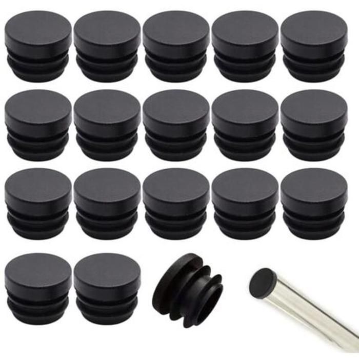 32 pièces Embouts ronds nervurés pour pieds tubulaires de meubles tables et chaises embouts détanchéité en tube rond (16 mm)