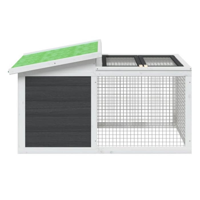 Clapier rustique - vidaXL - bois de pin massif contreplaqué - gris blanc vert - 1005 x 54 x 55 cm - hydrofuge ido84u893