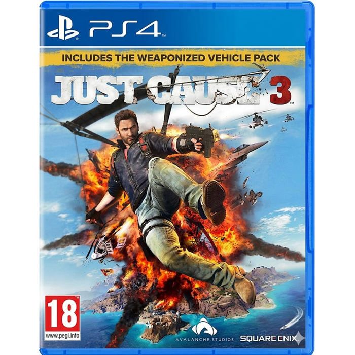 Just Cause 3 PS4 – Jeu PlayStation 4 – Action Aventure Monde Ouvert – Inclut Weaponized Vehicle Pack – Square Enix – PEGI 18