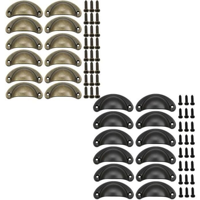 Poignée Cuisine Coquille Bronze Antique – Lot 24 Installation Facile
