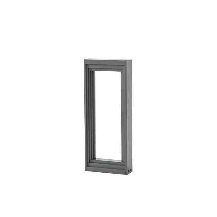 LED Borne Eclairage Exterieur Ashkan (Moderne) en Gris Métal (1 lampe à) Lumineuse Luminaire Lampe Jardin Led