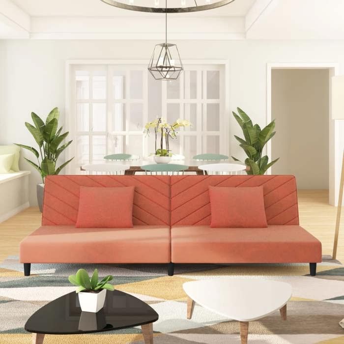 Canapé-lit - vidaXL - Banquette convertible - Avec oreillers - 2 places - Velours - 200x845x69 cm 479ika34s