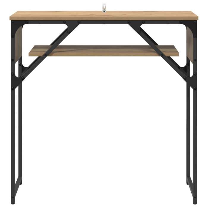 TableConsole chêne artisanal 75x30x75cm Bois dingénierie_2 ans garantie_72475