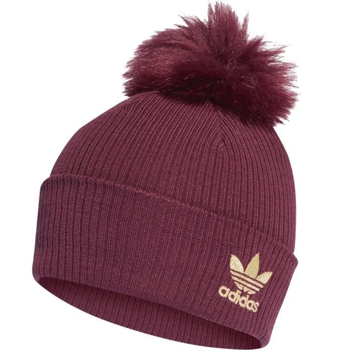 Bonnet Adidas à pompon gris/rose