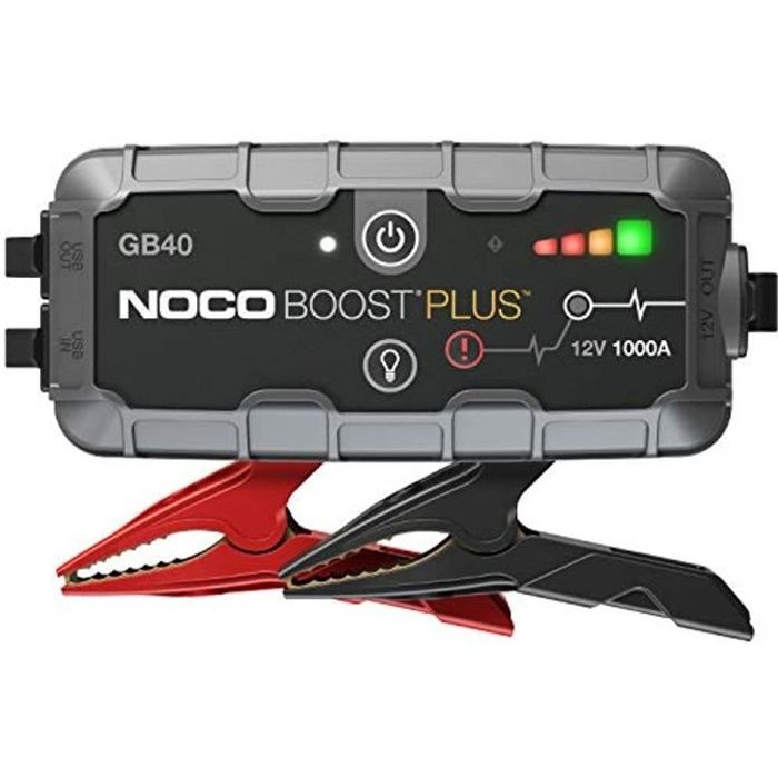 NOCO Boost Plus GB40, 12V 1000A Booster Batterie Voiture, UltraSafe Lithium Jump Starter, et Pack de Démarrage Voiture pour Moteurs