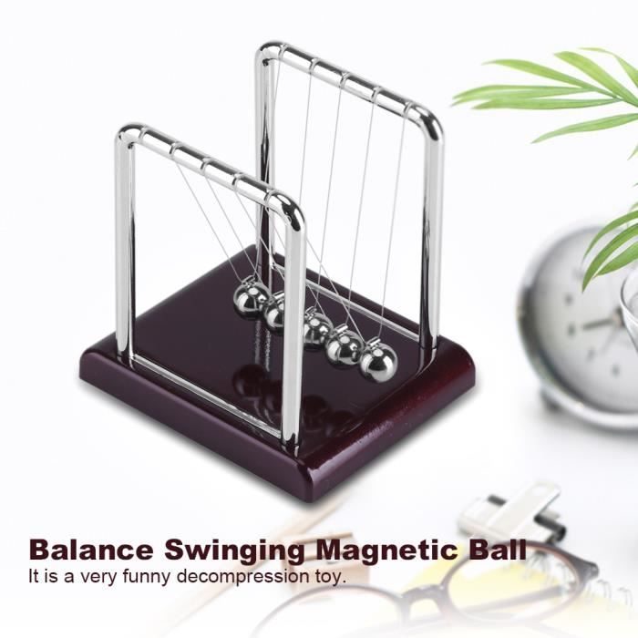 WOHOT Pendule De Newton 18 Cm – Berceau En Métal Et Bois, Décoration De Bureau Éducative