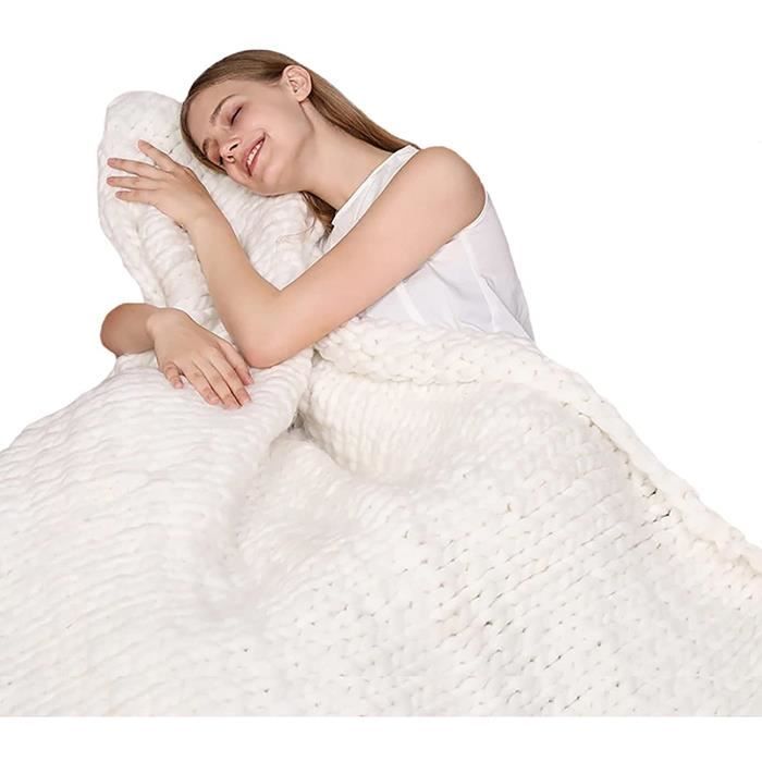 Grosses mailles épaisse douce Couverture Laine Style Tricot jeter canapé lit couverture Gris