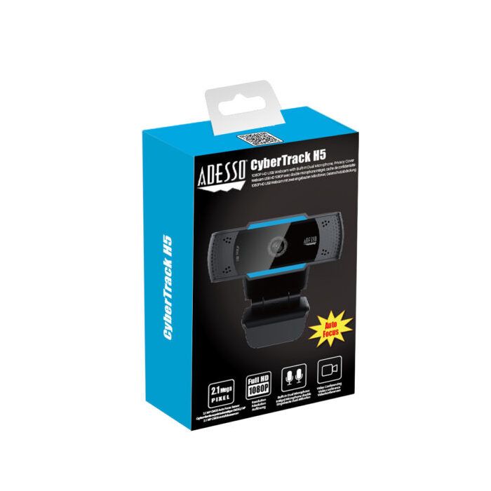 Webcam - ADESSO - H5 - Full HD 1080p - Autofocus - Double micro intégré