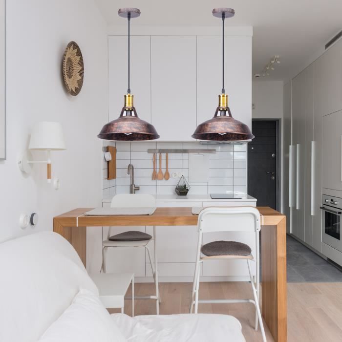 PENDENTIF DE PLAFOND Lampe Suspension Hauteur Réglable 3 à Flammes Noir