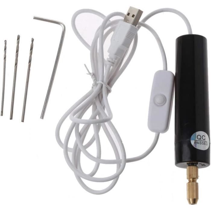 Mini perceuse électrique portative, avec forets outils de bijoux graveur  perceuse USB pour bois résine époxy