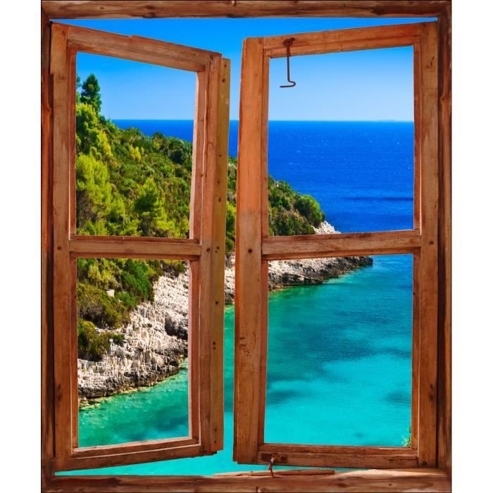 Trompe-l'œil Porte Adhésif Promenade Champêtre - Décoration Murale 3D 83x204 Cm, Polyvinyle Multicolore, Effet Immersif Facile à Poser Autocollant Porte Champêtre 204 Cm