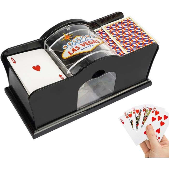 Mélangeur De Cartes Manuel à Manivelle – Pour Bridge, Poker, Blackjack – 2 Jeux – Sans Piles – Compact Et Protecteur