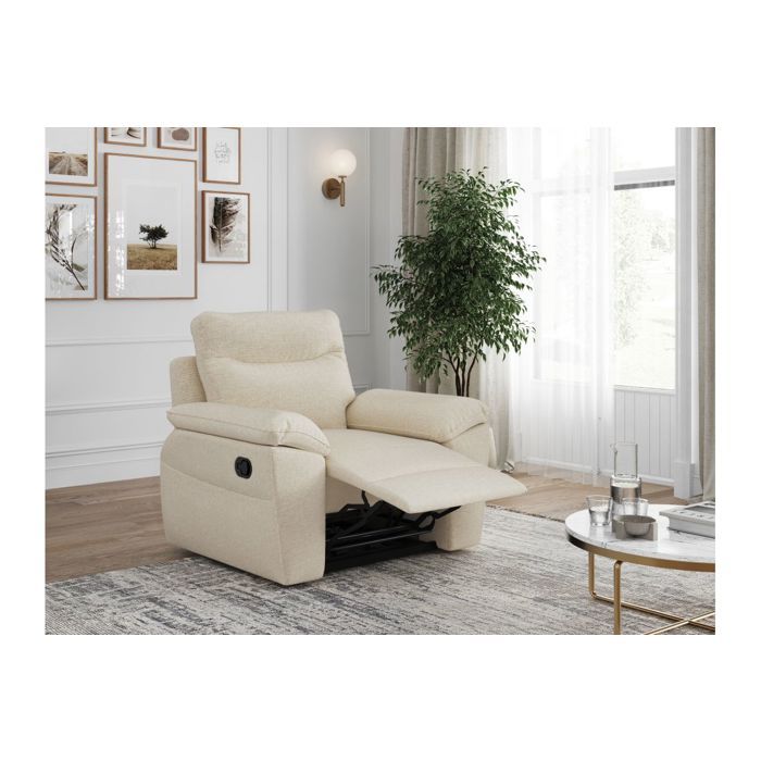 Fauteuil de relaxation manuel ROSS en tissu - Beige -