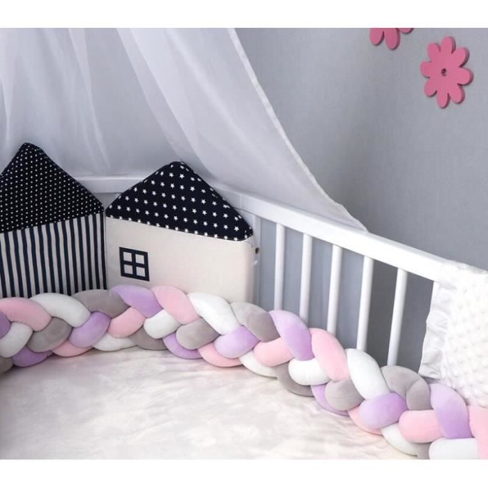 2m Tour De Lit Bebe Coussin Serpent Coussin Tresse Pare Chocs Velours Lit Sommeil Souple Pour Nouveau Nes Violet Rose Gris Blanc Cdiscount Puericulture Eveil Bebe
