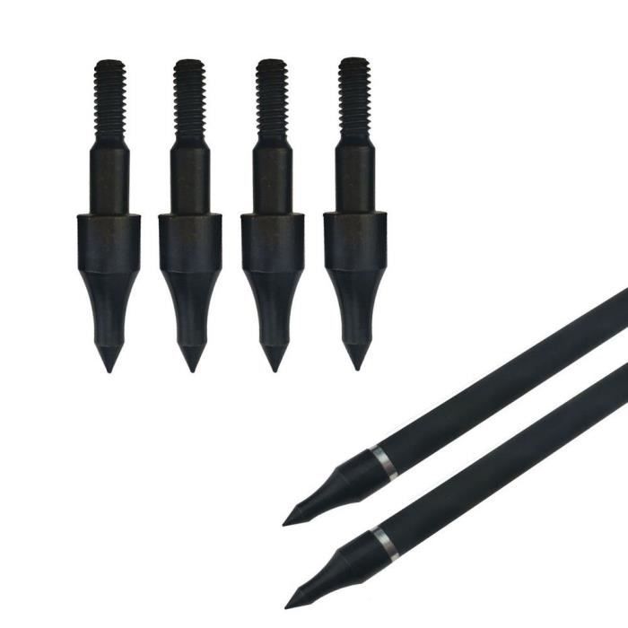 Tête large 12 pièces acier inoxydable chasse pointes de flèche ARGENT
