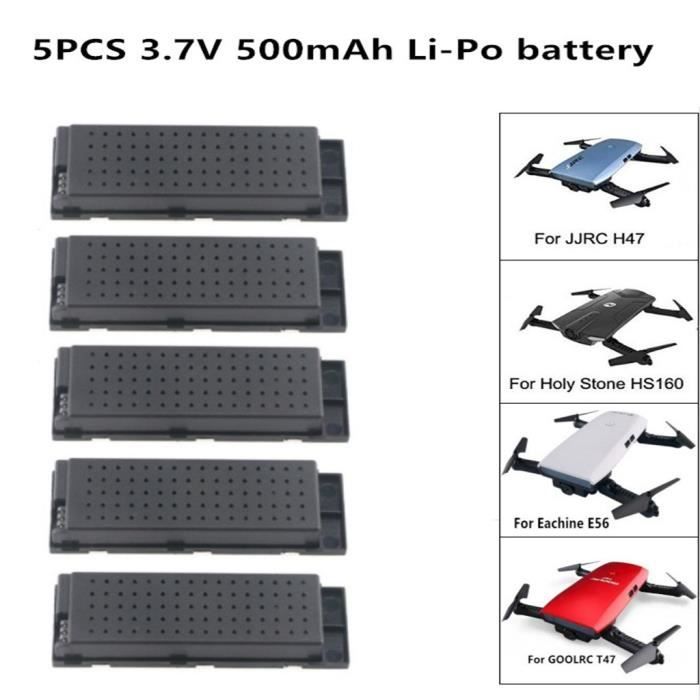 5PC 3.7V 500mAh Lipo Batterie Quadcopter batterie pour JJRC H47 E56