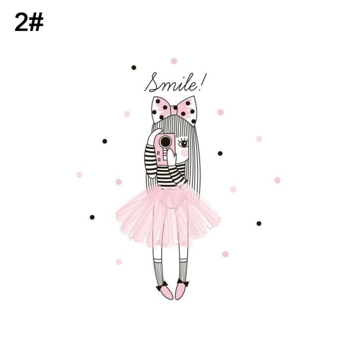 Dessin Anime Petite Fille Flamingo Toile Impression Sans Cadre
