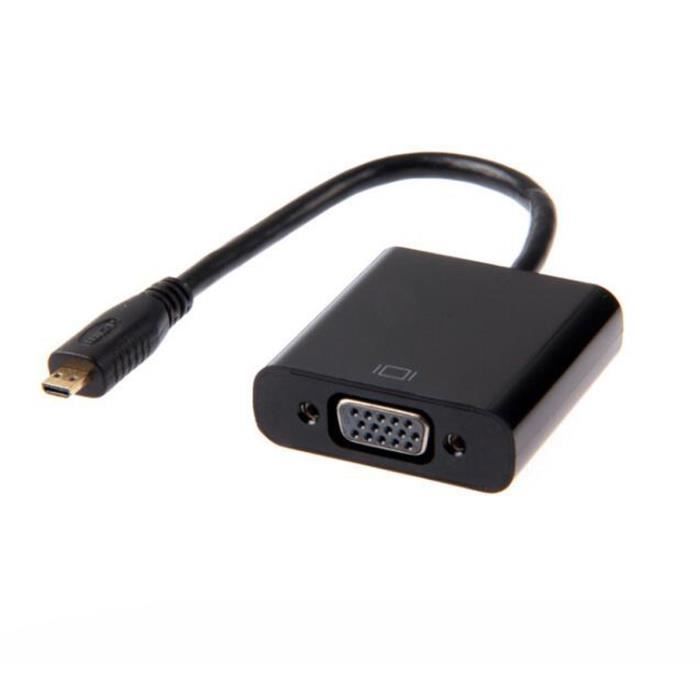 Channy® Adaptateur Micro HDMI vers VGA 1080P Micro USB Câble d