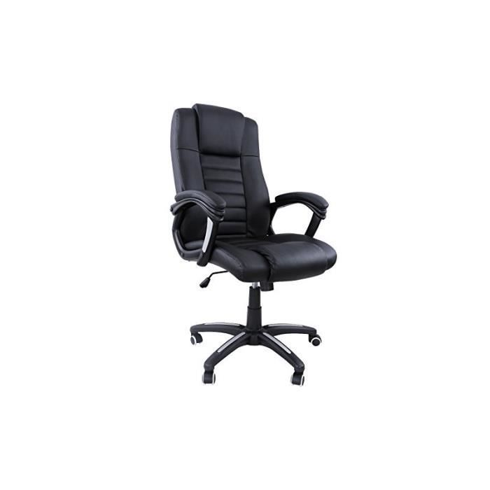 fauteuil de bureau chaise siège noir ergonomique classique 150 kg max 0512012