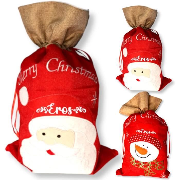Grand Sac Cadeau Noël Avec Étiquette Géante - Père Noël, Design Extra Large