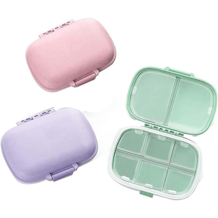 Pilulier De Voyage 8 Compartiments - 6x6x7,3 Cm - Neuf - Pour Médicaments Quotidiens