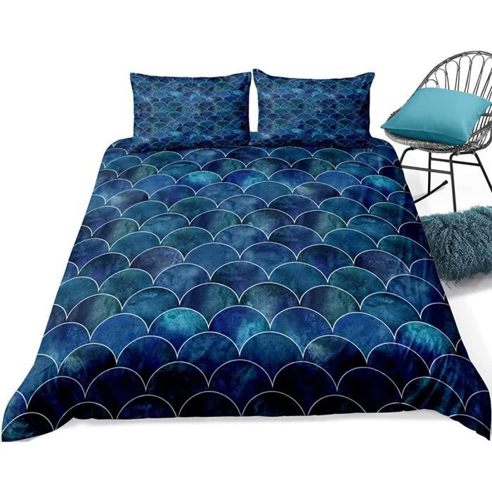 Housse de Couette Sirène Écaille de Poisson Colorés Parure de Lit