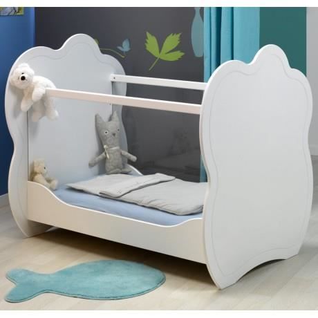 Lit Bebe Plexi Blanc 60x120 Blanc Achat Vente Lit Bebe