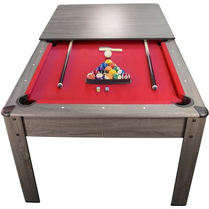 Billard Americain HARMONY 6Ft - Gris et Tapis Rouge - Table 