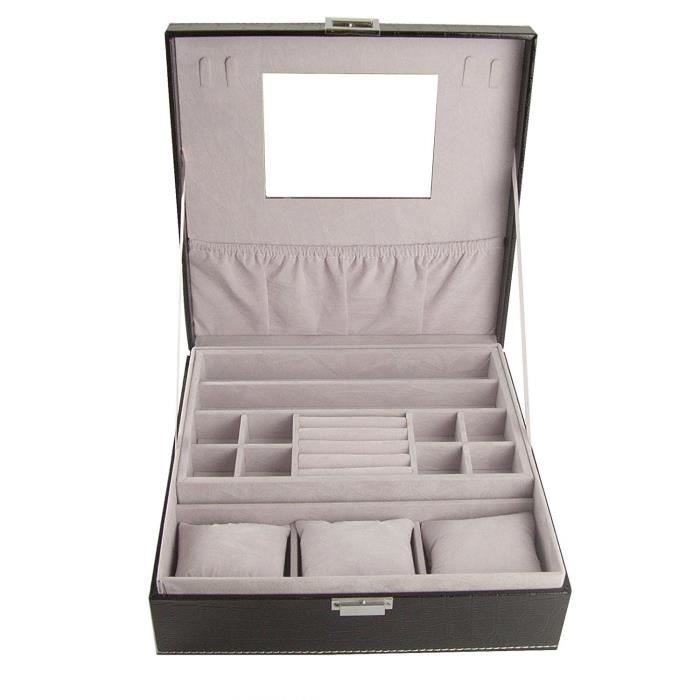 Coffret Bijoux Montre Boite Rangement Bijoux Femme et Homme - Cdiscount  Bijouterie