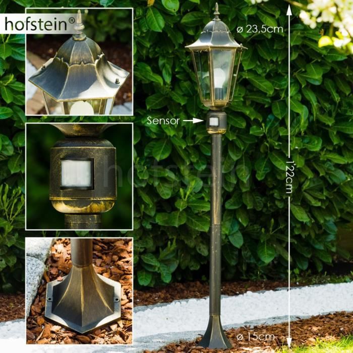 lampadaire d'extérieur hofstein bristol patine bronze