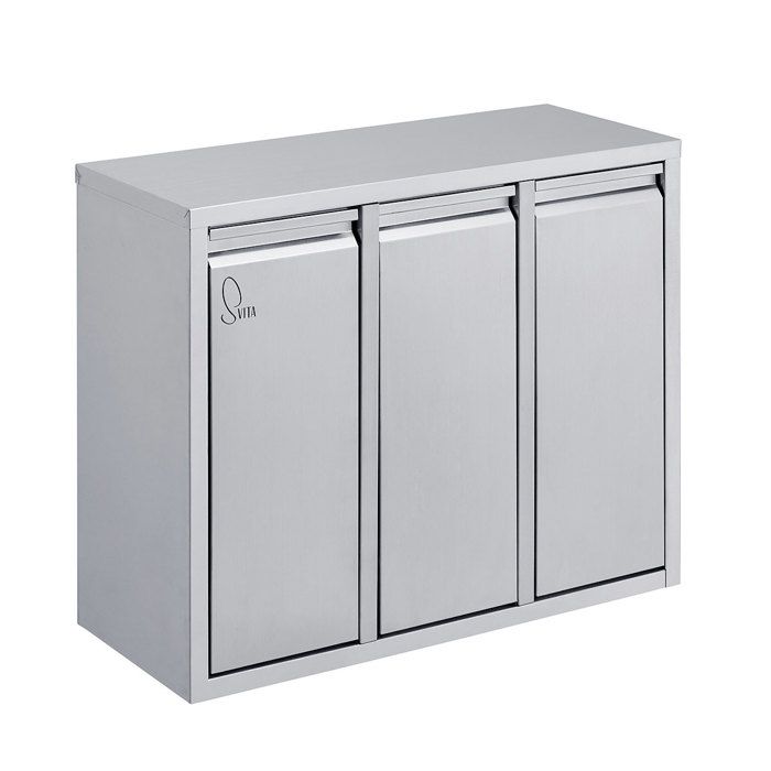 Poubelle Avec Cendrier OHMG 35L - Acier Inoxydable, Pour Extérieur/intérieur, Design Double Seau, Noir