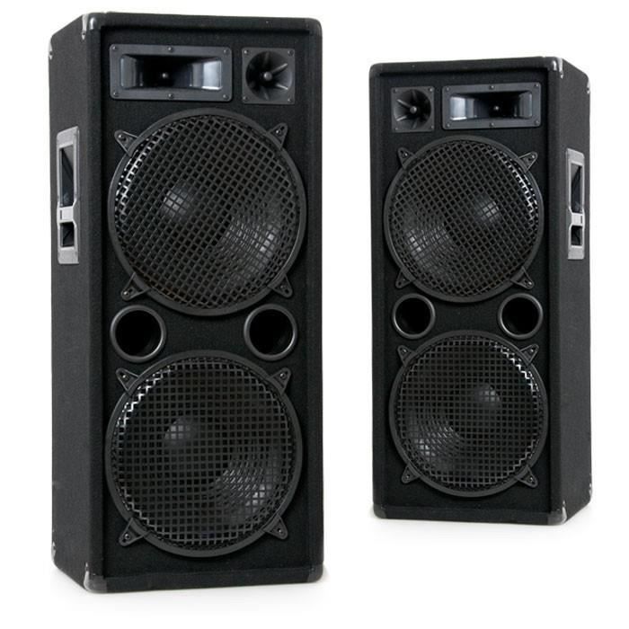 Pair baffles 2000 watts party PA disco 2 x 30cm hautparleurs Liston