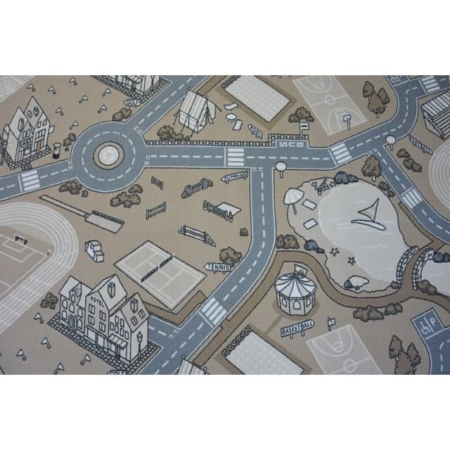 Tapis Moquette Antiderapant Pour Enfants Street Rue Beige 150x500 Cm Cdiscount Maison