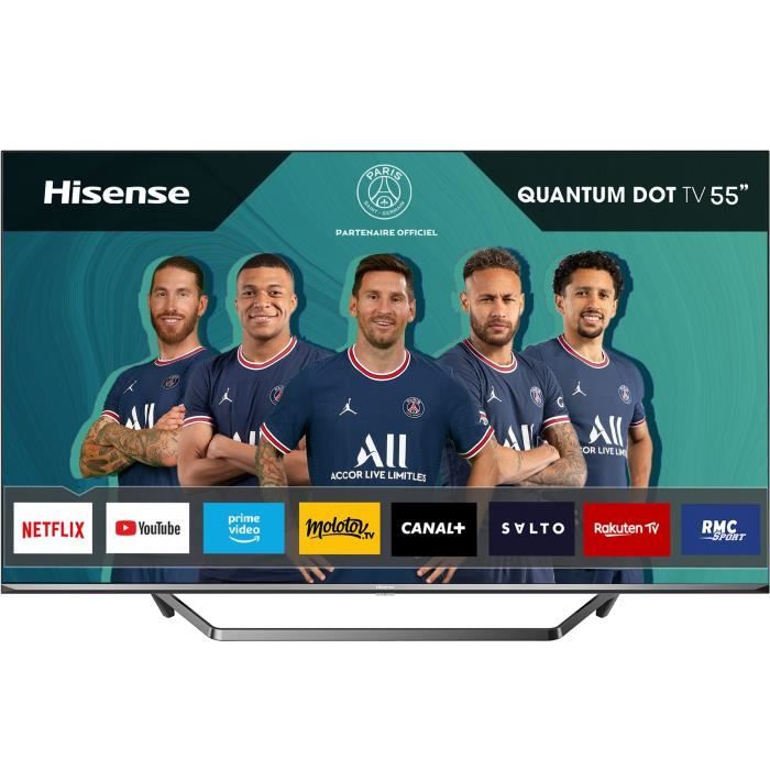 hisense 55u65qf tv qled uhd 4k 55 139cm smart tv 4xhdmi 2xusb finition metal cdiscount tv son photo