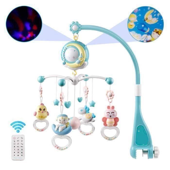 Mobile Musical Pour Lit Bebe Telecommande Projection De Rotatif Lit Cloche Jouets Suspension Songeurs Jouet Cadeau Bleu Cdiscount Puericulture Eveil Bebe