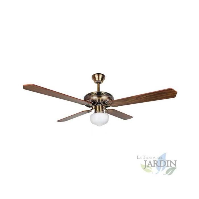 Ventilateur de plafond - Orbegozo - Modèle avec lumière - 4 pales - Télécommande - Vieil or - Orbegozo