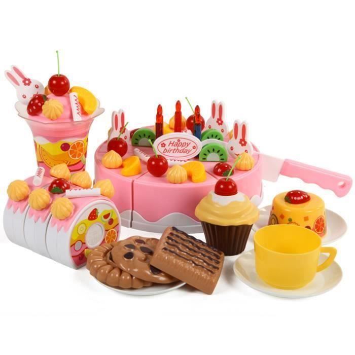 75 Pieces Dinette A Decouper Gateau D Anniversaire Jouet Rose Achat Vente Dinette Cuisine Cdiscount