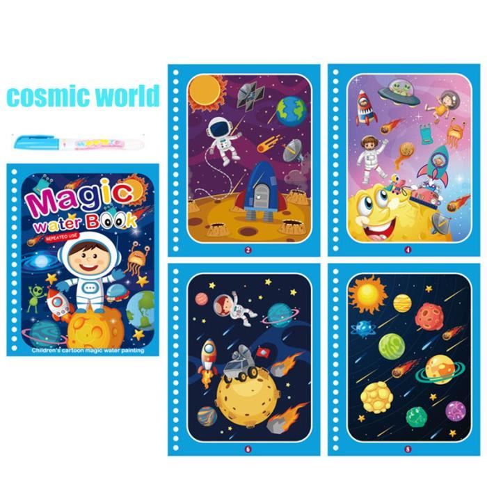 Lot 8 Livres Coloriage Aquarelle Portable Magic Water - 96 Pages Pour Enfants