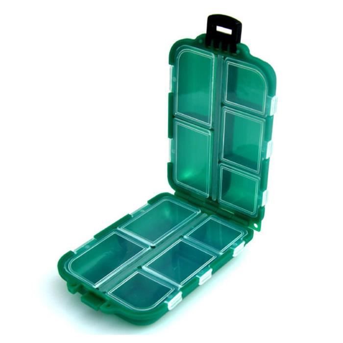 Pêche,Mini boîte de rangement pour matériel de pêche,10 compartiments,1  pièce,boîte pour matériel de pêche,cuillère - Type green - Cdiscount Sport