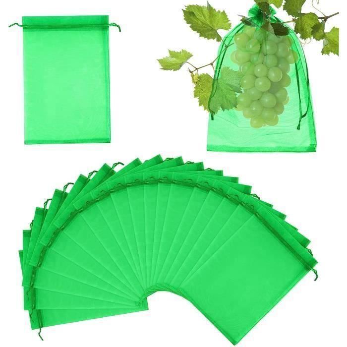 Sacs Protection Fruits 100 Pièces - Filet Organza 20x30 Cm Anti-Guêpes/Oiseaux - Pour Raisins, Fraises