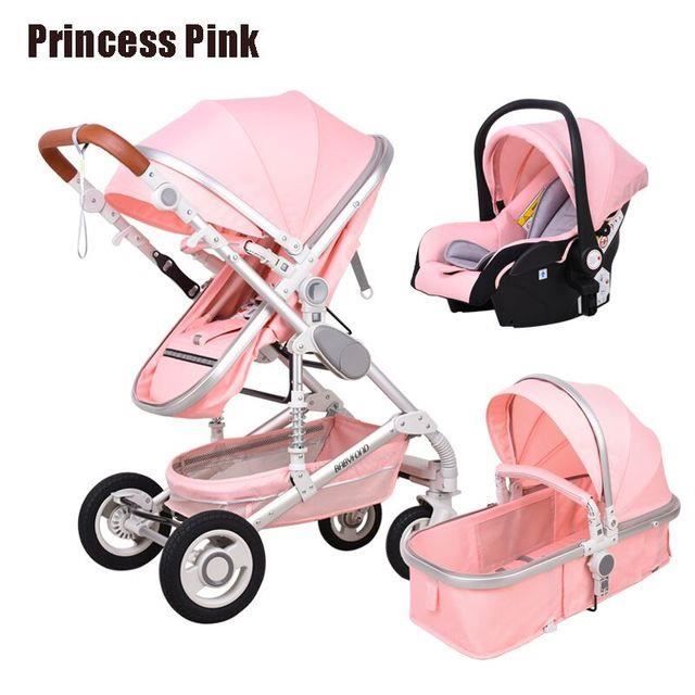 Poussette De Luxe 3 En 1 Pour Bebe Landau Pour Enfants Design Europeen Deux Voies Pour Voiture Princess Pink Cdiscount Jeux Jouets