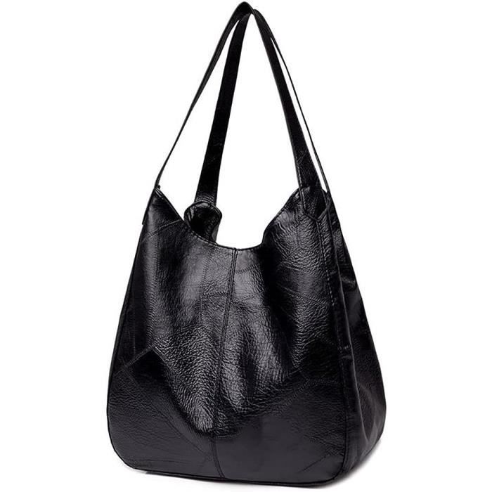 Sac à Bandoulière En Cuir Synthétique Pour Femme – Grand, Multi-poches, 31x26x11 Cm