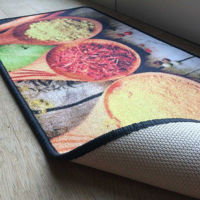 tapis de cuisine motif epices achat vente tapis cdiscount